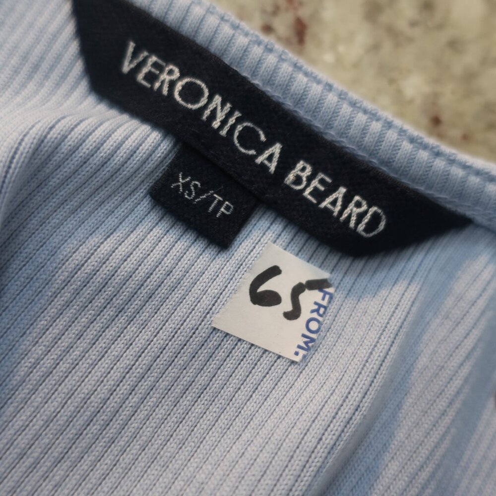 Veronica Beard Light Blue Ribbed Button Front Tank - Picture 12 of 12